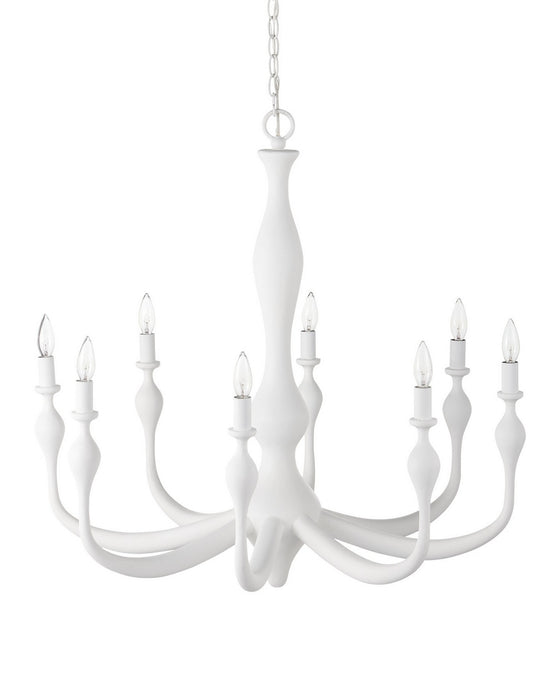 Currey and Company - 9000-1340 - Eight Light Chandelier - Ludwig - Gesso White