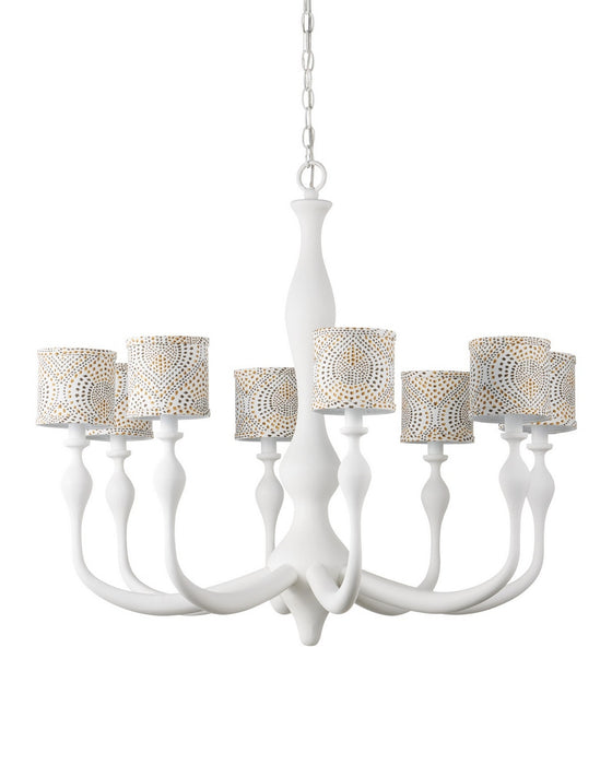 Currey and Company - 9000-1340 - Eight Light Chandelier - Ludwig - Gesso White