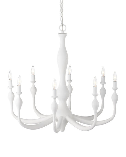 Ludwig Eight Light Chandelier Gesso White