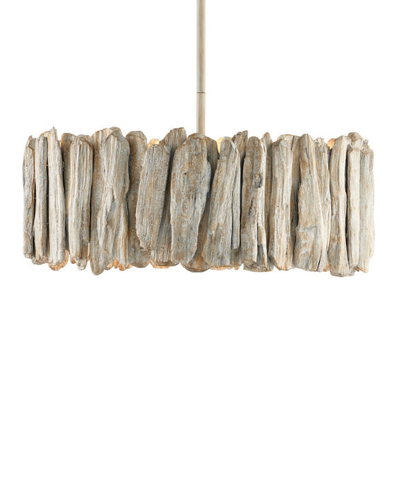 Currey and Company - 9000-1342 - Three Light Semi-Flush Mount - Driftwood - Whitewash/White