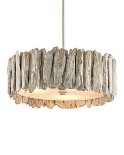 Driftwood Three Light Semi-Flush Mount Whitewash/White