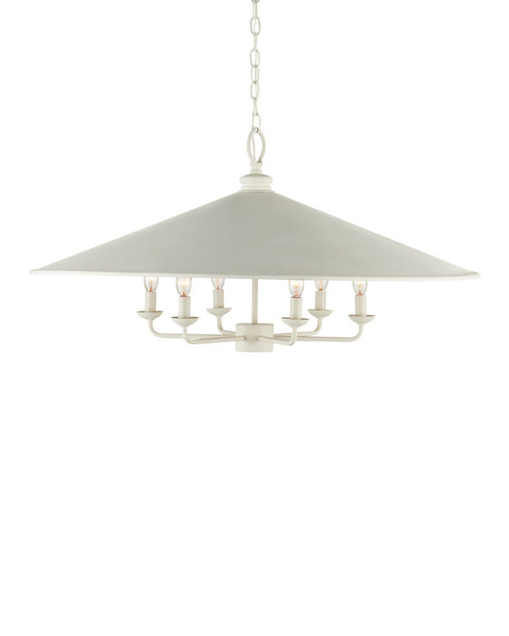 Currey and Company - 9000-1343 - Six Light Chandelier - Brussels - Snow White/Contemporary Gold Leaf