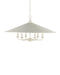 Currey and Company - 9000-1343 - Six Light Chandelier - Brussels - Snow White/Contemporary Gold Leaf