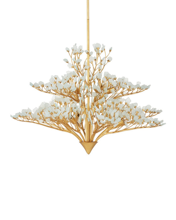 Currey and Company - 9000-1344 - 12 Light Chandelier - Fiorella - Contemporary Gold Leaf/Frosted