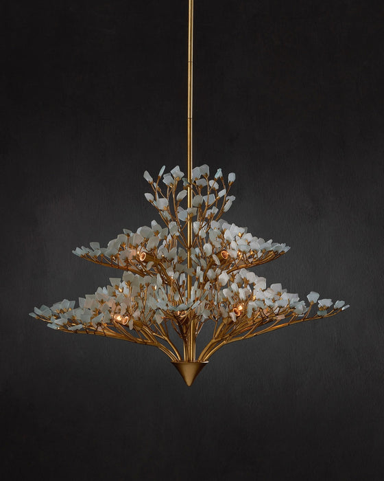 Currey and Company - 9000-1344 - 12 Light Chandelier - Fiorella - Contemporary Gold Leaf/Frosted