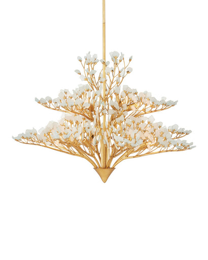 Fiorella 12 Light Chandelier Contemporary Gold Leaf/Frosted