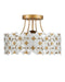 Currey and Company - 9000-1345 - One Light Semi-Flush Mount - Spring Flower - Frosted/Glossy White/Brass