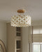 Currey and Company - 9000-1345 - One Light Semi-Flush Mount - Spring Flower - Frosted/Glossy White/Brass