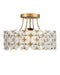 Currey and Company - 9000-1345 - One Light Semi-Flush Mount - Spring Flower - Frosted/Glossy White/Brass