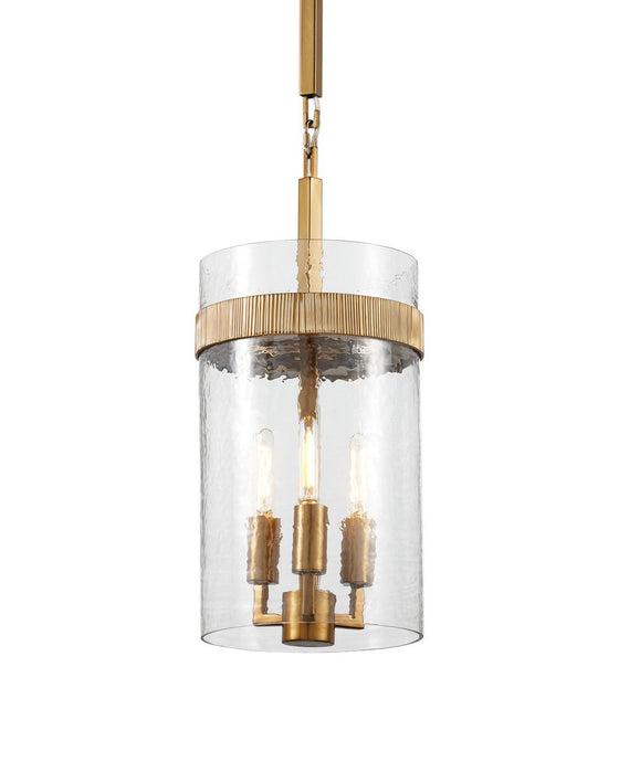Currey and Company - 9000-1348 - Three Light Pendant - Sudeley - Clear/Satin Brass