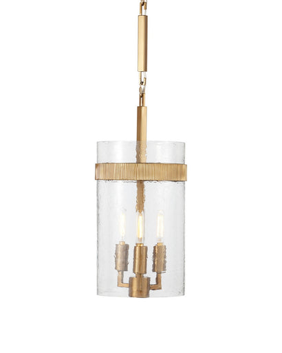 Sudeley Three Light Pendant Clear/Satin Brass
