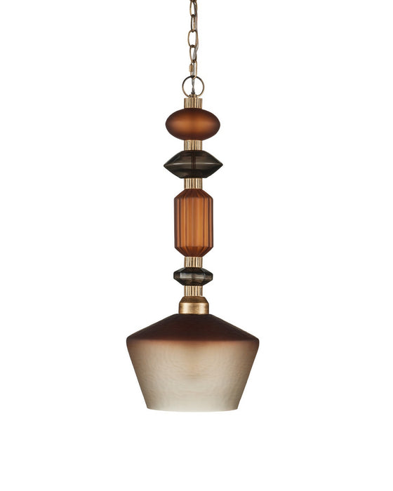 Currey and Company - 9000-1349 - One Light Pendant - Mandeville - Butter Rum Sandbar/Matte Ombre/Deep Gray/Antique Gold