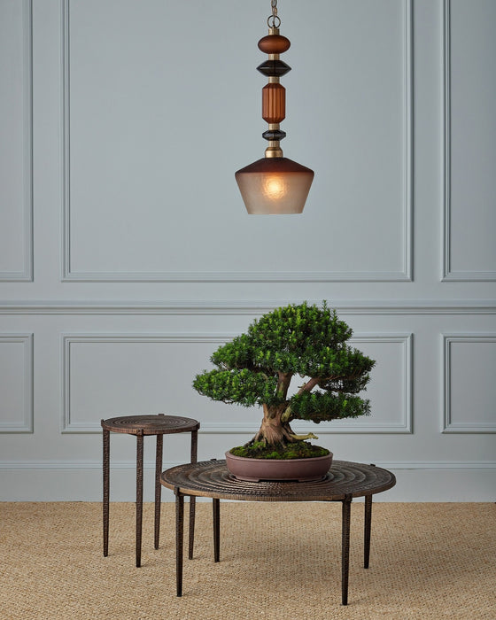 Currey and Company - 9000-1349 - One Light Pendant - Mandeville - Butter Rum Sandbar/Matte Ombre/Deep Gray/Antique Gold