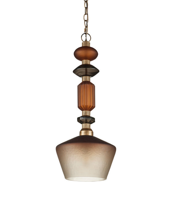 Currey and Company - 9000-1349 - One Light Pendant - Mandeville - Butter Rum Sandbar/Matte Ombre/Deep Gray/Antique Gold