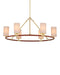 Currey and Company - 9000-1351 - Six Light Chandelier - Ellerston - Saddle Brown/Brushed Brass