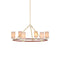 Currey and Company - 9000-1351 - Six Light Chandelier - Ellerston - Saddle Brown/Brushed Brass