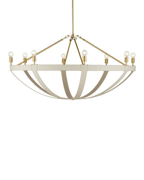 Currey and Company - 9000-1352 - Eight Light Chandelier - Barrington - Cream/Brushed Brass