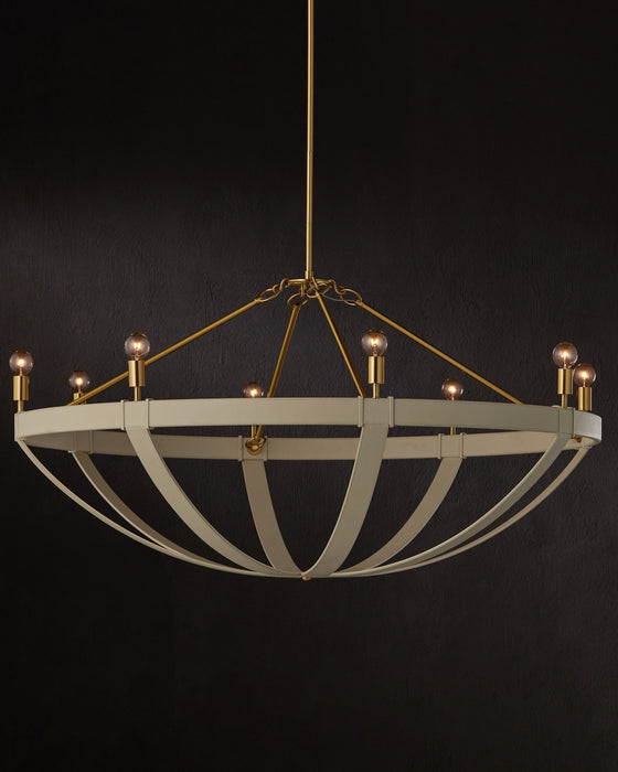 Currey and Company - 9000-1352 - Eight Light Chandelier - Barrington - Cream/Brushed Brass