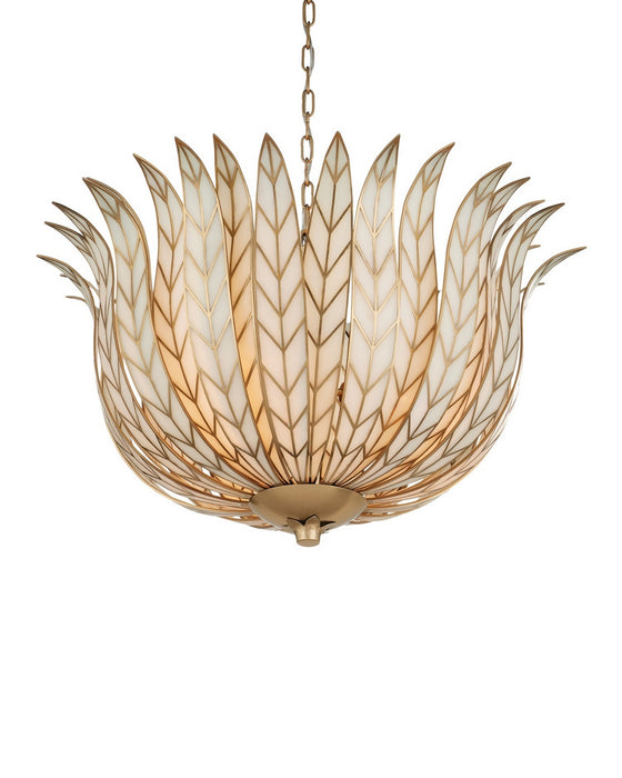 Currey and Company - 9000-1356 - Three Light Chandelier - Lamina - Antique Brass/Off-White