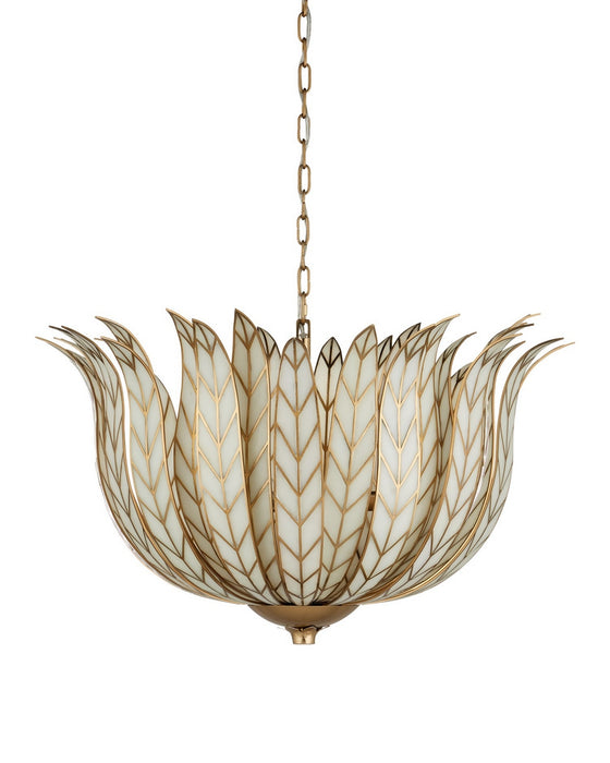 Currey and Company - 9000-1356 - Three Light Chandelier - Lamina - Antique Brass/Off-White