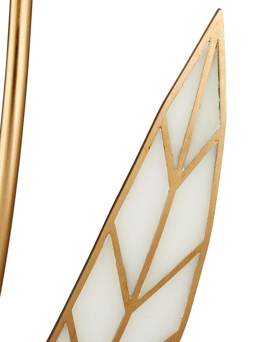 Currey and Company - 9000-1357 - Six Light Chandelier - Foliatura - Antique Brass/Off-White