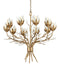 Currey and Company - 9000-1359 - Ten Light Chandelier - Star Magnolia - Antique Brass/White/Clear