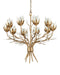 Currey and Company - 9000-1359 - Ten Light Chandelier - Star Magnolia - Antique Brass/White/Clear