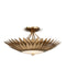 Currey and Company - 9000-1360 - LED Semi-Flush Mount - Plumage - Antique Brass/White