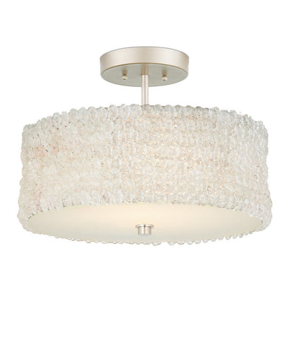 Florecitas Three Light Semi-Flush Mount Clear/Nickel