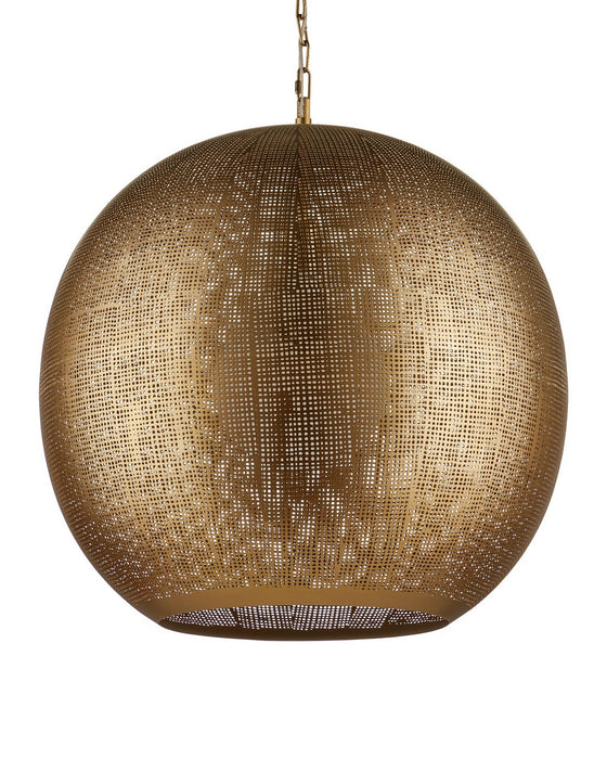 Currey and Company - 9000-1363 - One Light Pendant - Buckram - Antique Brass