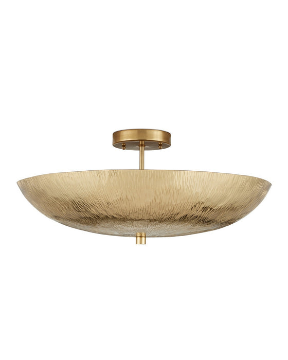 Currey and Company - 9000-1365 - Three Light Semi-Flush Mount - Origo - Brass