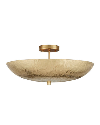 Origo Three Light Semi-Flush Mount Brass