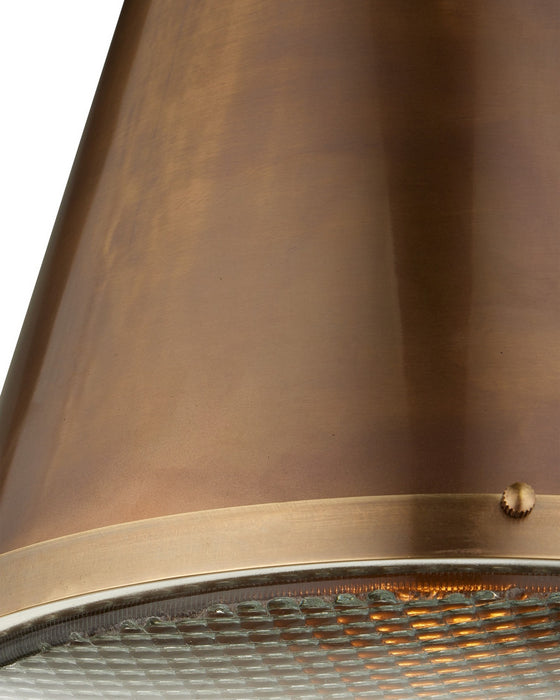 Currey and Company - 9000-1366 - One Light Pendant - Seafarer - Antique Brass/Clear