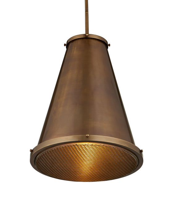Currey and Company - 9000-1366 - One Light Pendant - Seafarer - Antique Brass/Clear