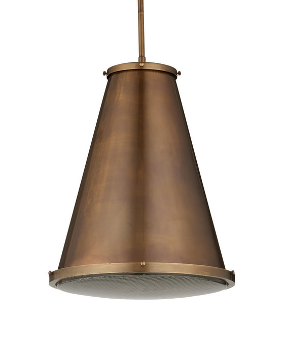 Currey and Company - 9000-1366 - One Light Pendant - Seafarer - Antique Brass/Clear