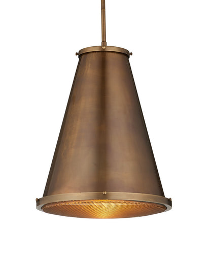 Seafarer One Light Pendant Antique Brass/Clear
