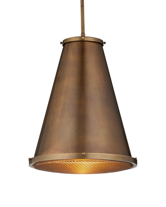 Currey and Company - 9000-1366 - One Light Pendant - Seafarer - Antique Brass/Clear