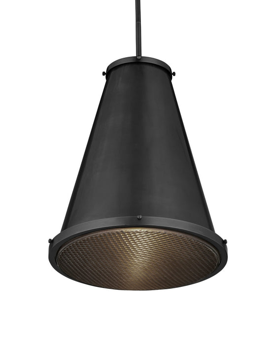 Currey and Company - 9000-1367 - One Light Pendant - Seafarer - Matte Black/Clear