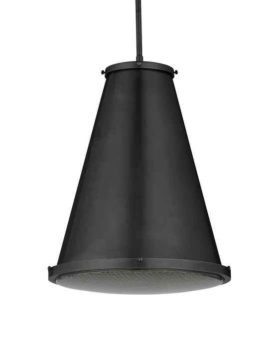 Currey and Company - 9000-1367 - One Light Pendant - Seafarer - Matte Black/Clear