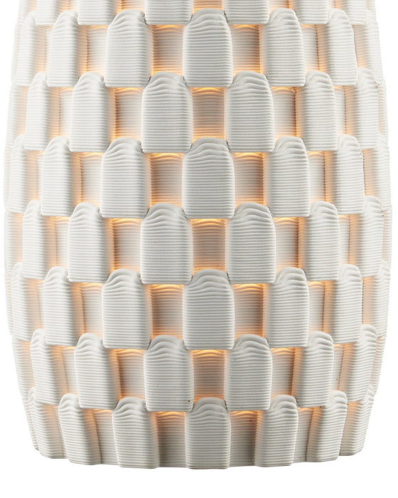 Currey and Company - 9000-1370 - One Light Pendant - Tessitura - White/Brass