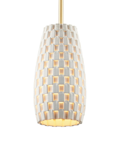Tessitura One Light Pendant White/Brass