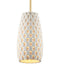 Currey and Company - 9000-1370 - One Light Pendant - Tessitura - White/Brass