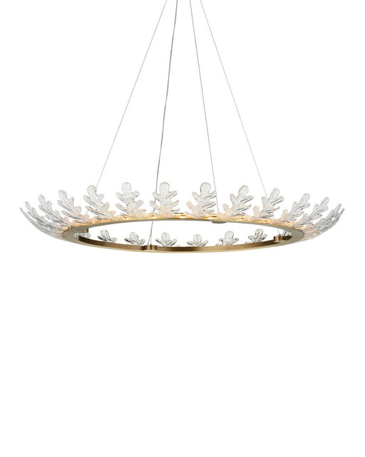 Currey and Company - 9000-1372 - LED Chandelier - Oakwreath - Polished Antique Brass/Clear
