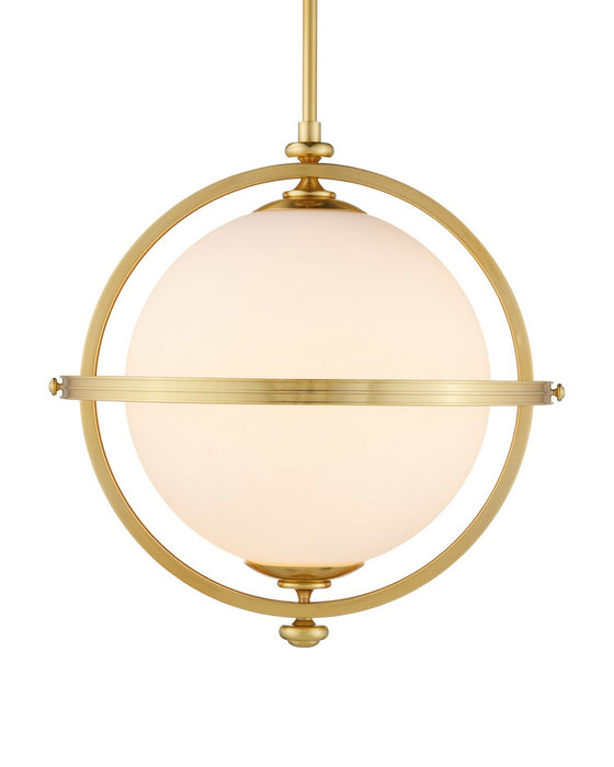 Currey and Company - 9000-1373 - One Light Pendant - Astral - White/Brass