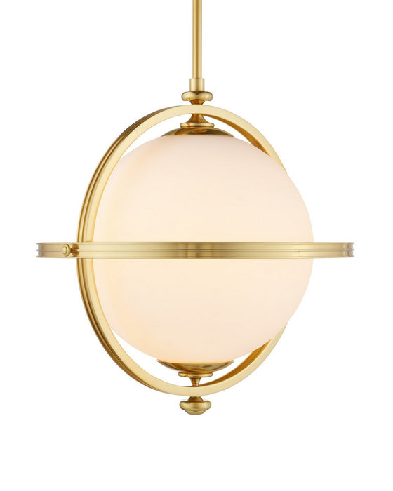 Currey and Company - 9000-1373 - One Light Pendant - Astral - White/Brass