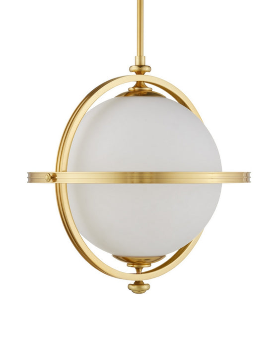 Currey and Company - 9000-1373 - One Light Pendant - Astral - White/Brass