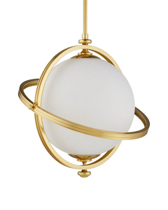 Currey and Company - 9000-1373 - One Light Pendant - Astral - White/Brass