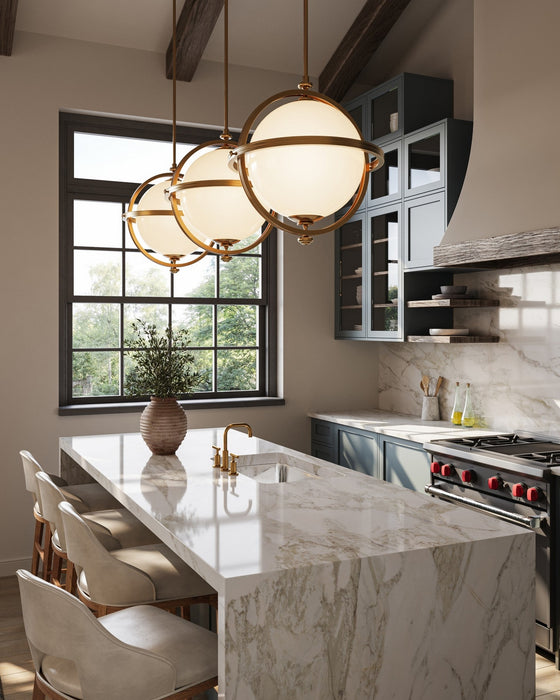 Currey and Company - 9000-1373 - One Light Pendant - Astral - White/Brass