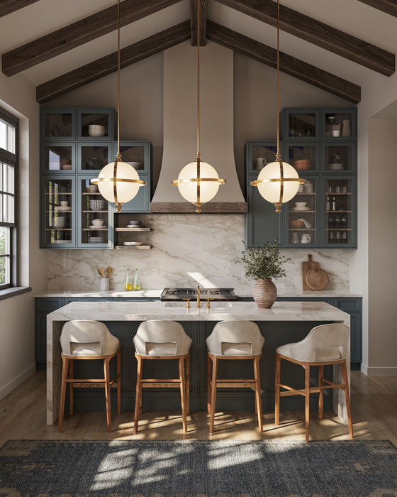 Currey and Company - 9000-1373 - One Light Pendant - Astral - White/Brass