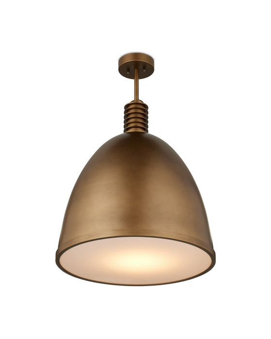 Currey and Company - 9000-1377 - LED Pendant - Cupola - Antique Brass/White